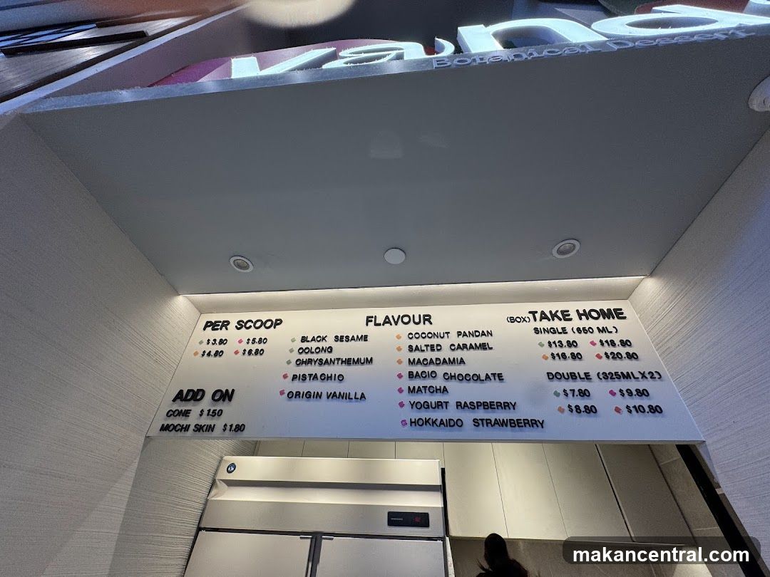 Vanilla Botanical Dessert Menu Board