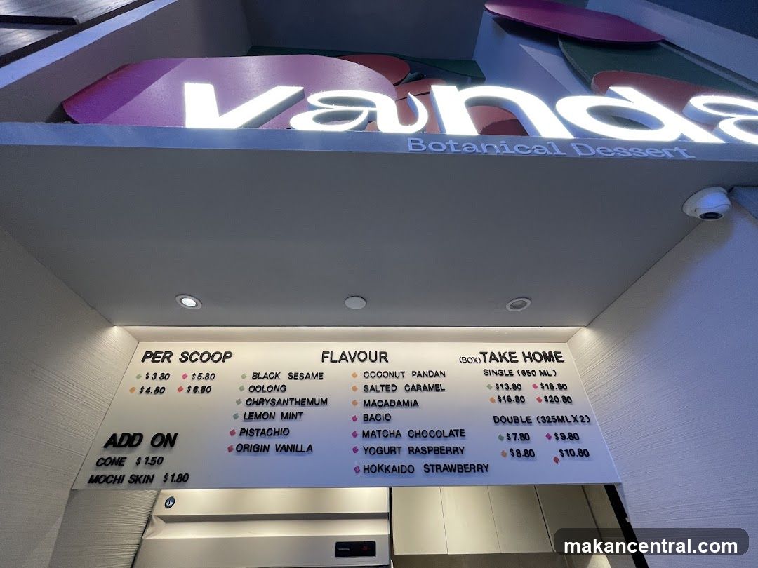 Vanda Botanical Dessert Menu