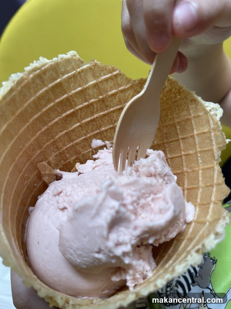 Ice cream in waffle cone
