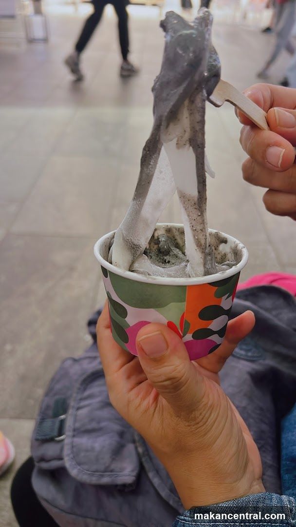 Hand holding ice cream cup