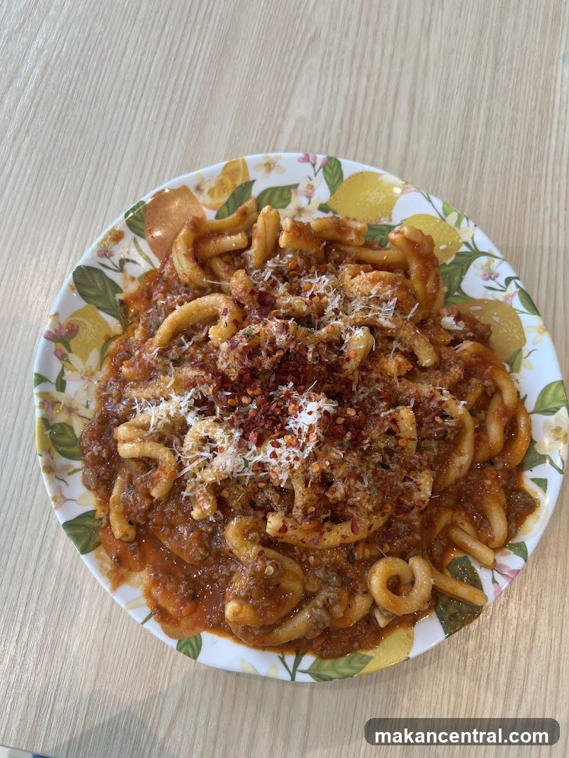 Pasta Dish on Floral Plate