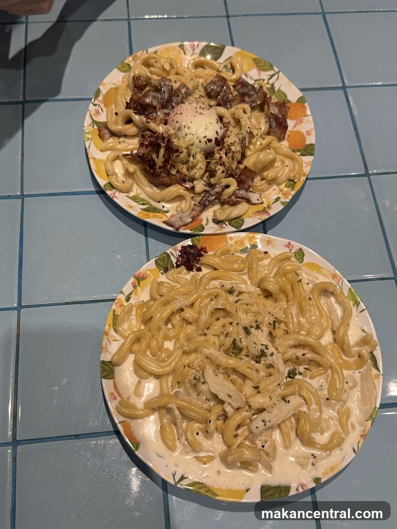 Pasta Dishes on Patterned Plates