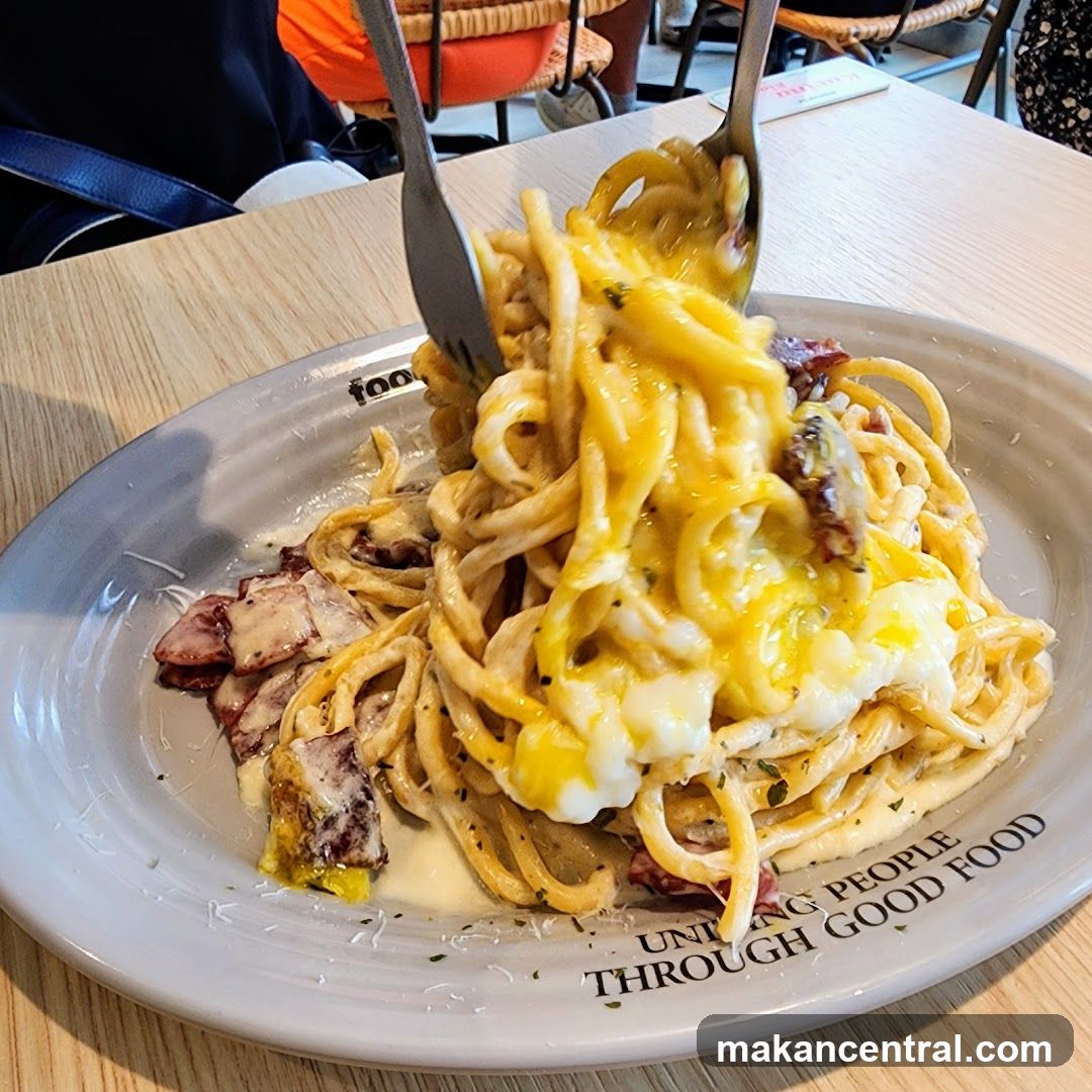 Pasta Dish in Restaurant Interior
