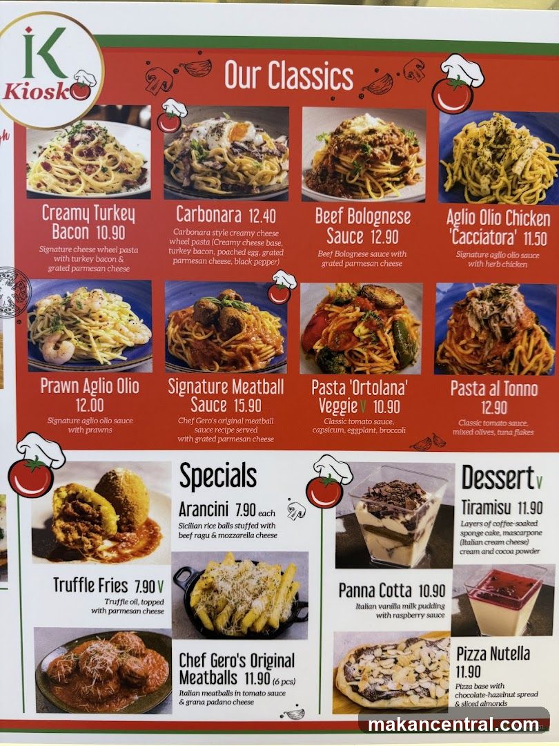 Kiosko Menu