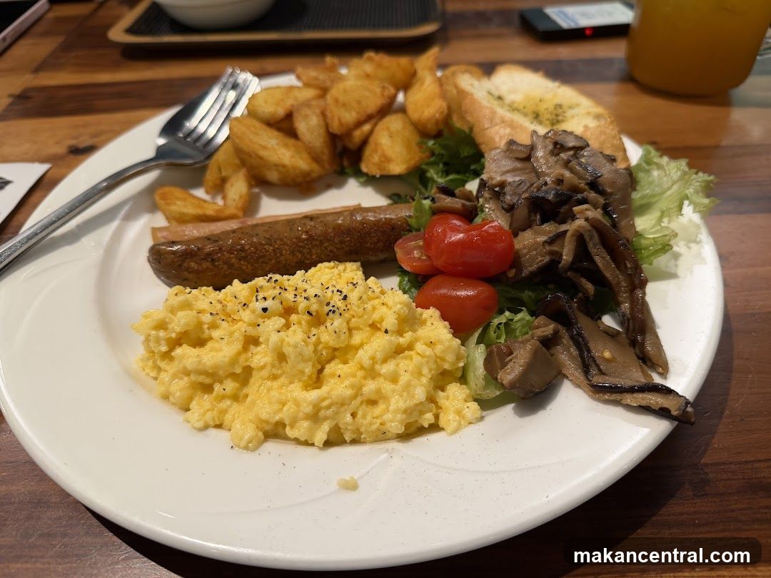 Food Plate on Wooden Table