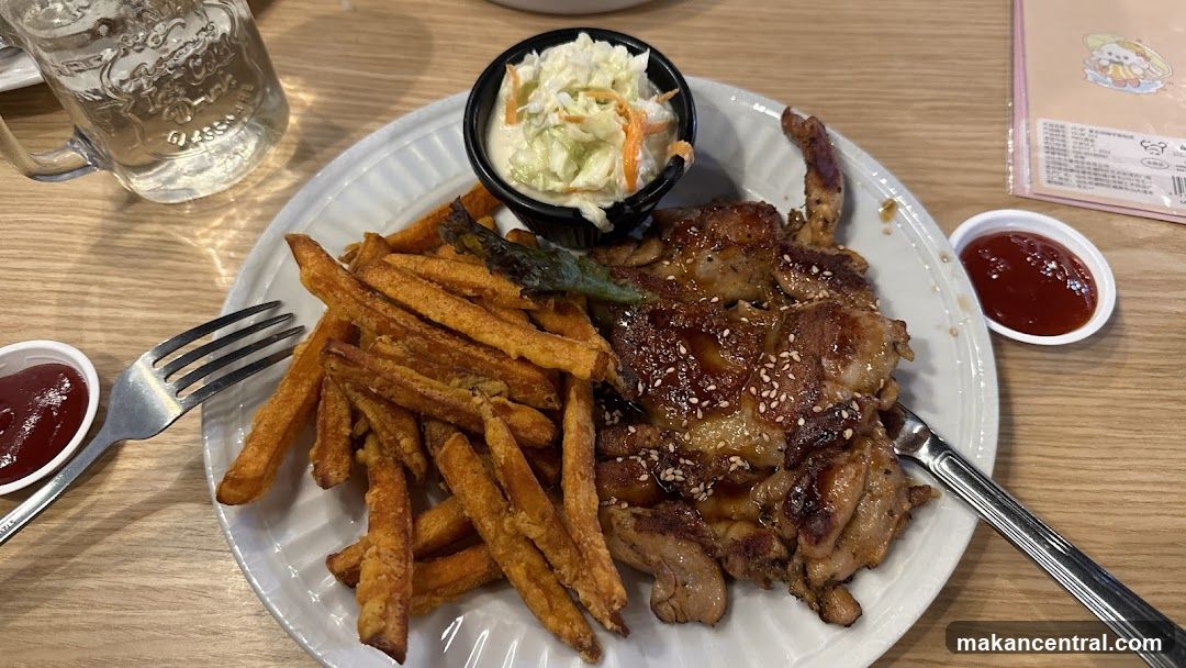 Food Plate on Wooden Table