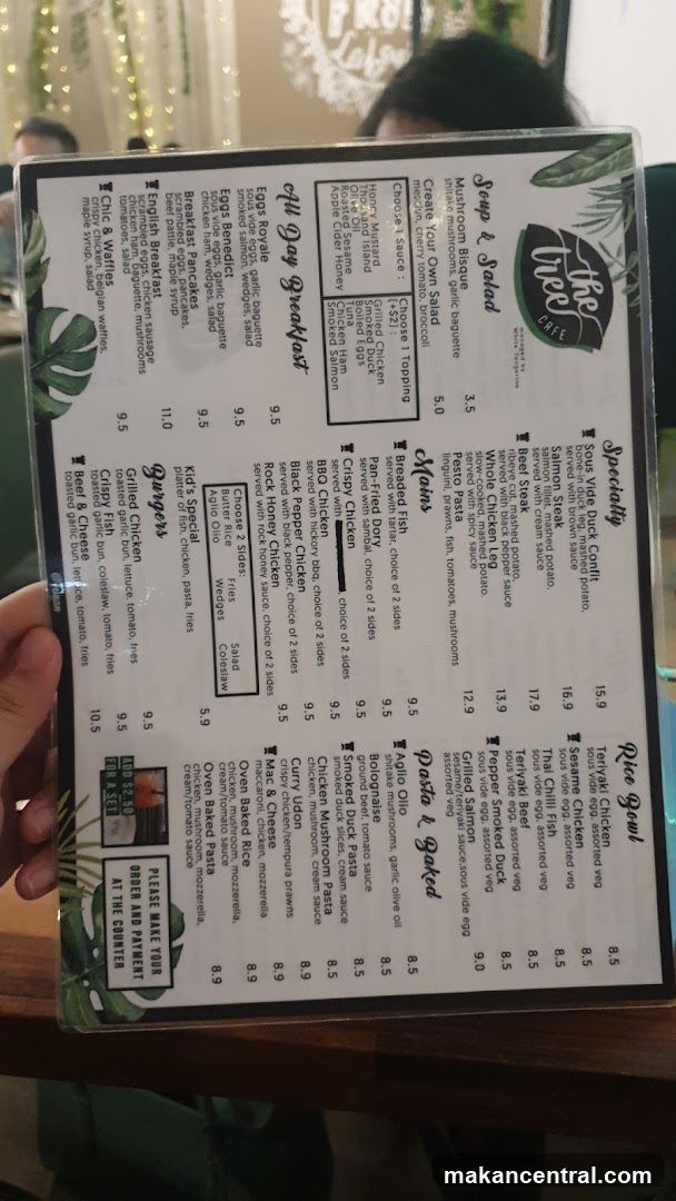 The Free Cafe Menu