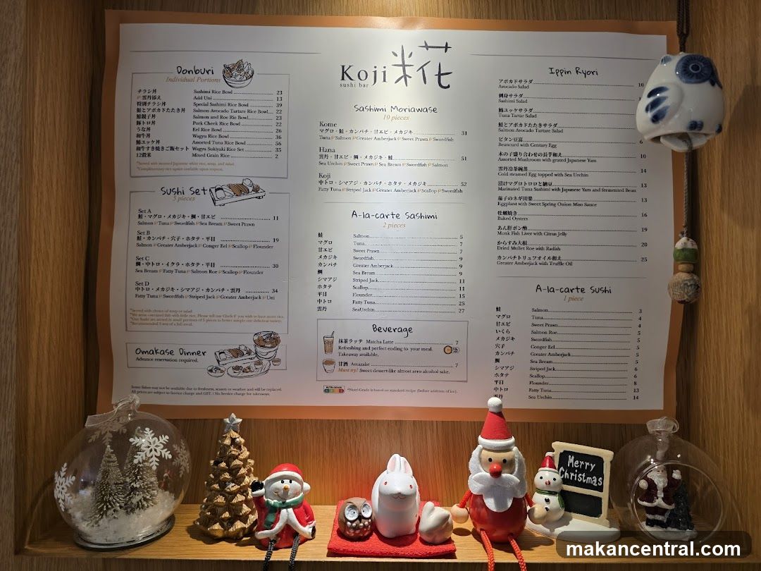 Koji Sushi Bar Menu