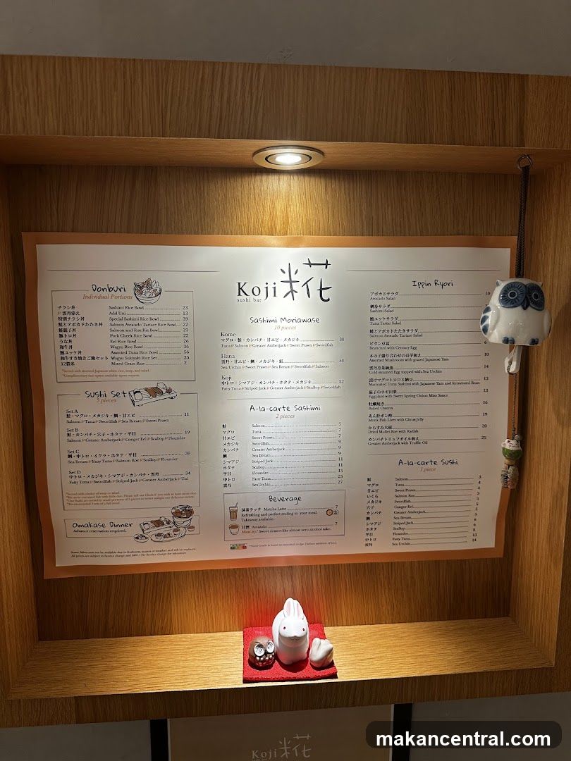 Koji Sushi Bar Menu