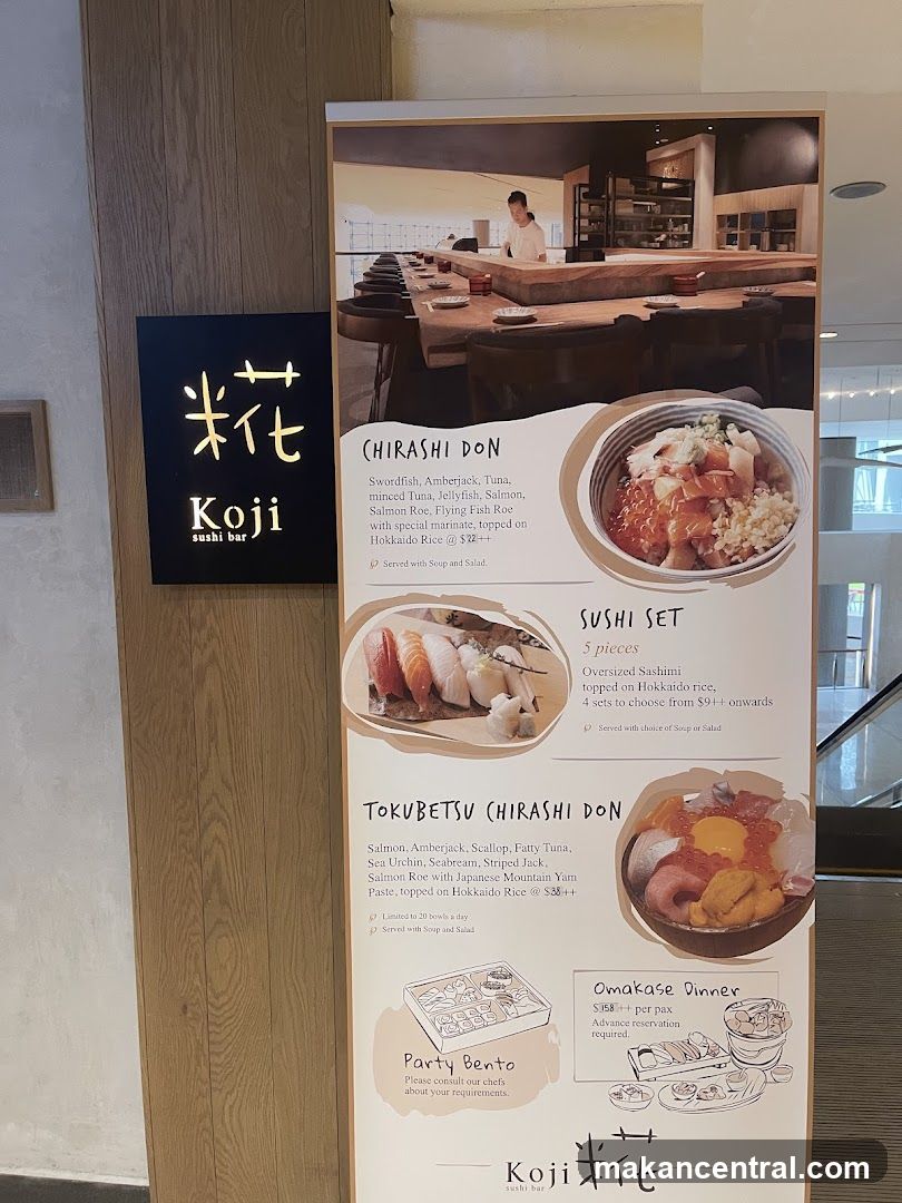 Koji Sushi Bar Signage and Menu Board
