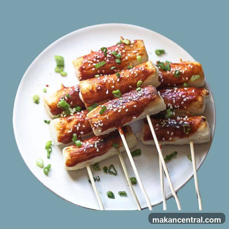 Grilled Rice Cakes on Skewers