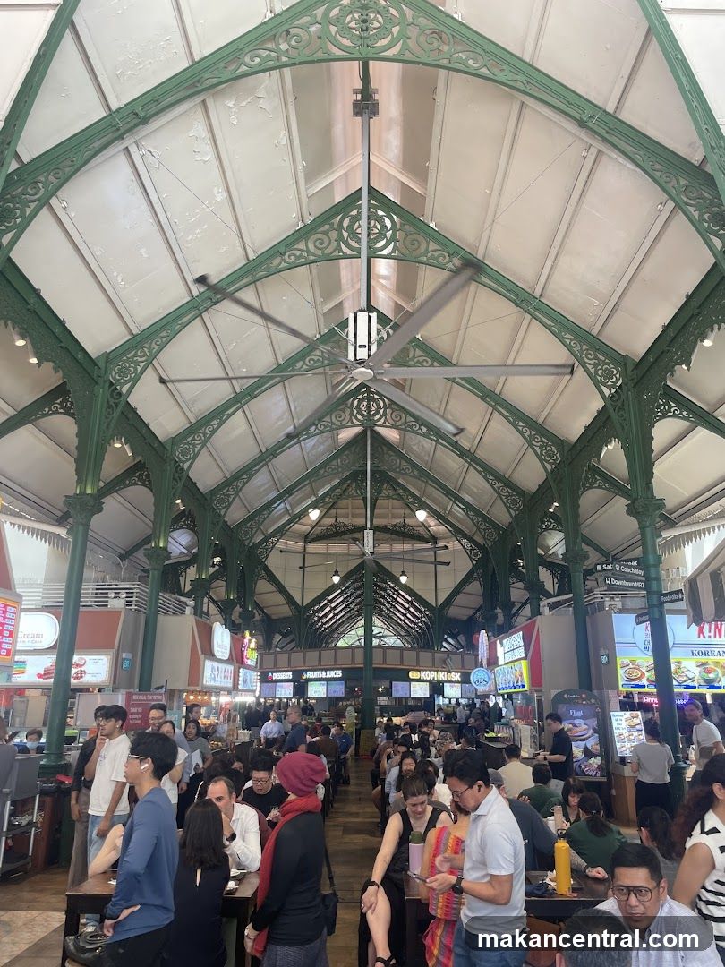 Interior of a bustling food court