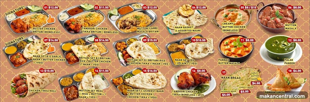 Indian Cuisine Menu