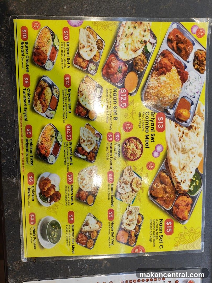 Indian Cuisine Menu