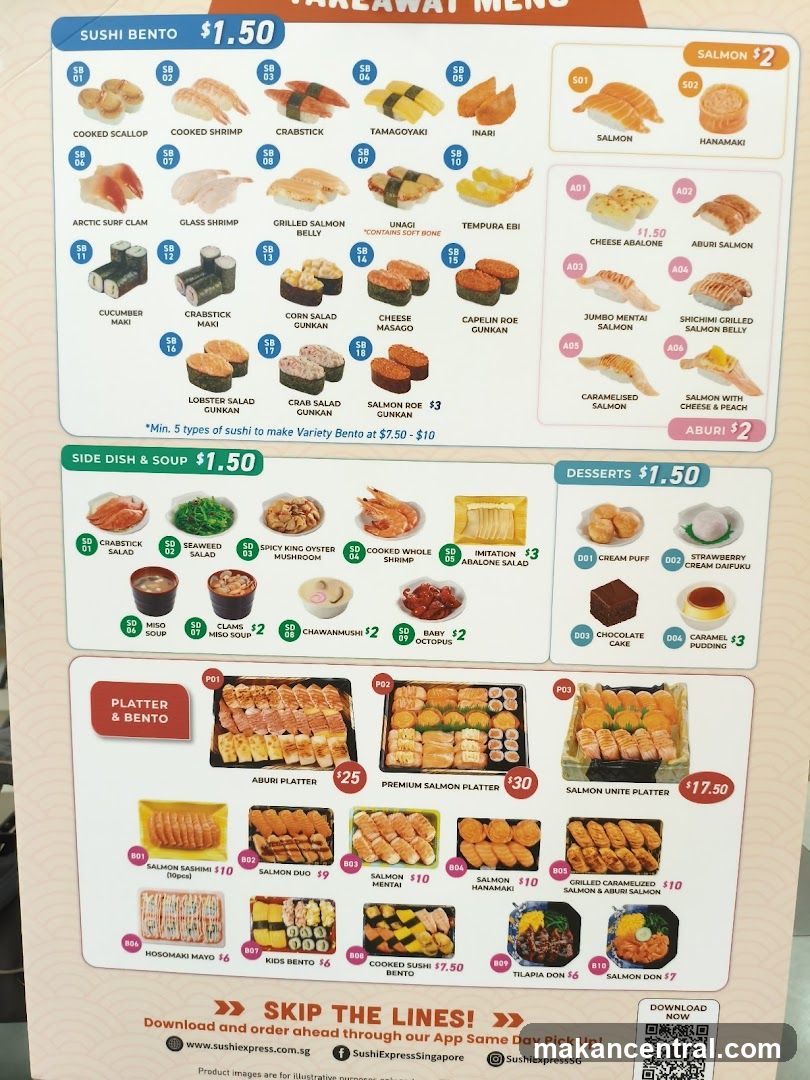 SushiExpress Takeaway Menu