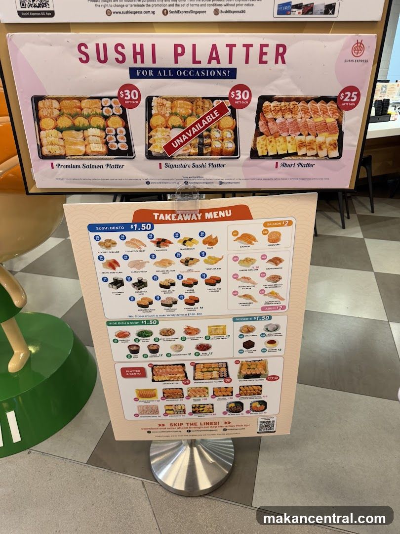 Sushi Express Menu Display
