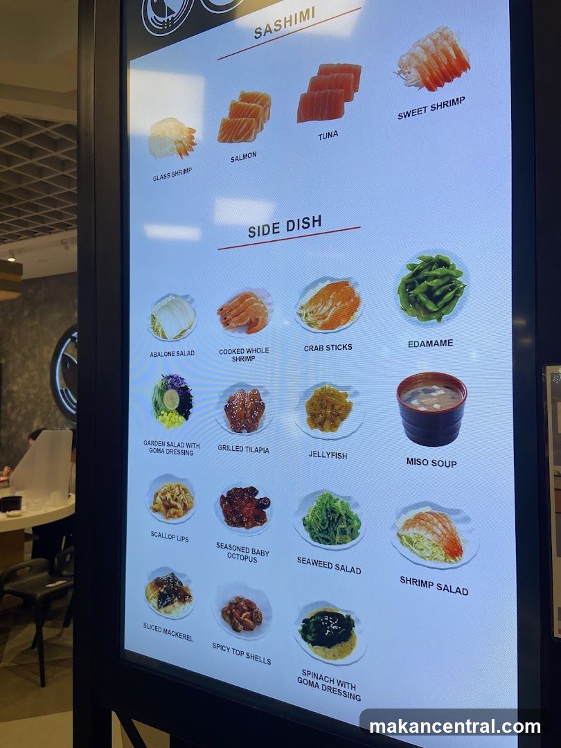 Sushi and Side Dish Menu