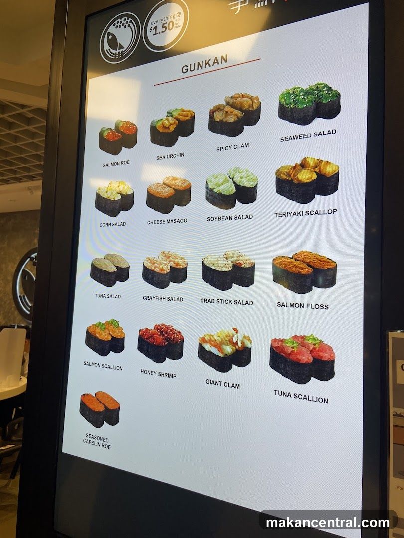 Gunkan Sushi Menu