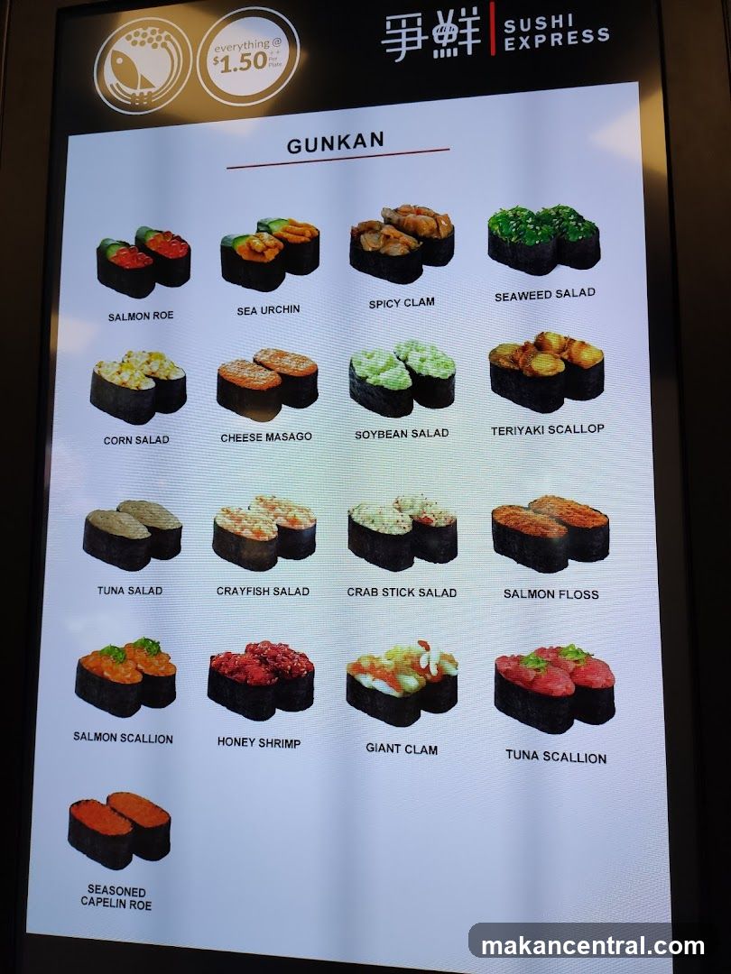 Gunkan Sushi Menu