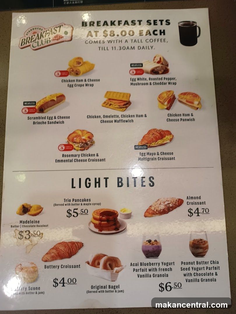 Starbucks Breakfast Club Menu