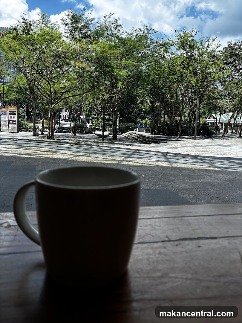 Coffee Cup at Outdoor Seating Area