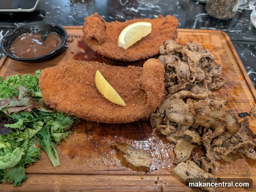 Food Plate on Wooden Board