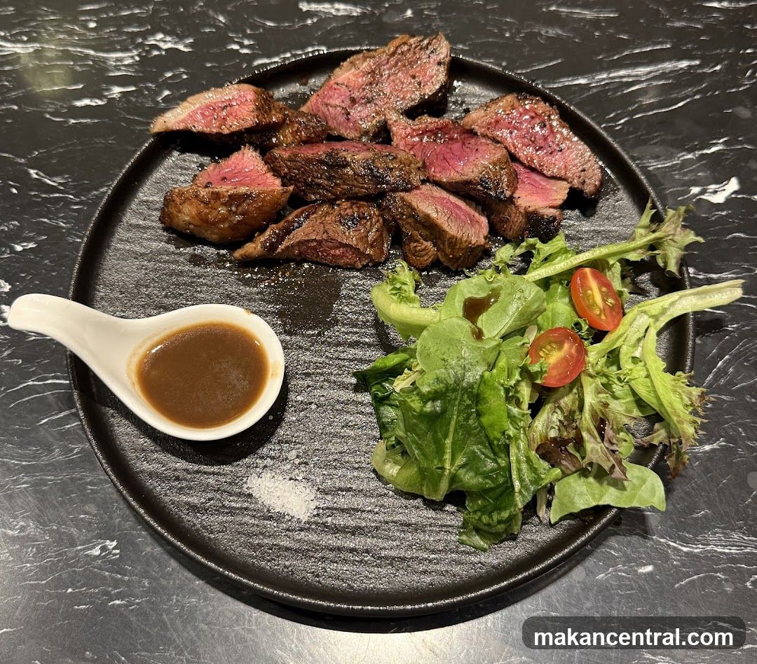 Steak Plate with Salad and Sauce