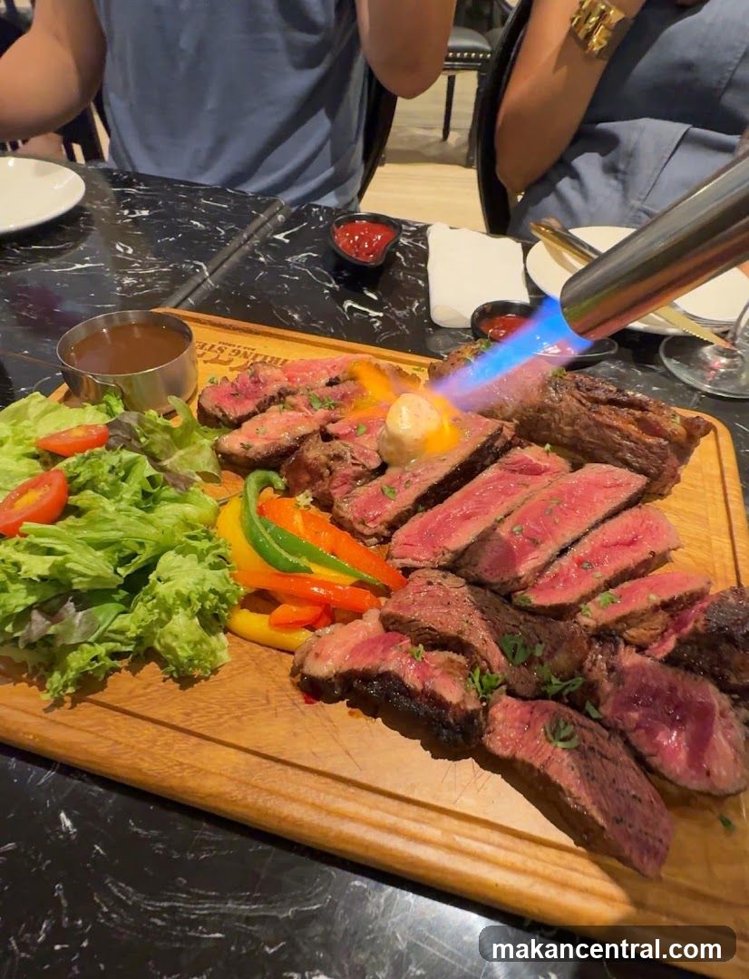 Restaurant Interior with Steak Plating