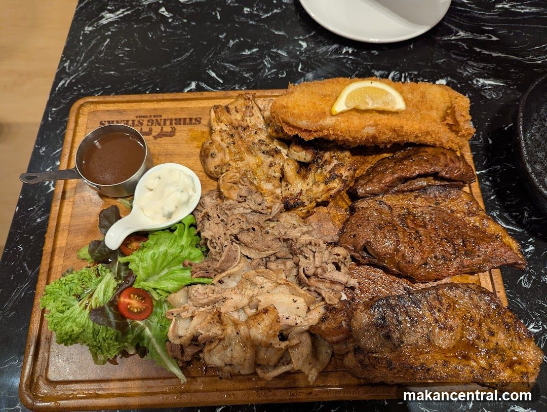 Food Plate on Wooden Board