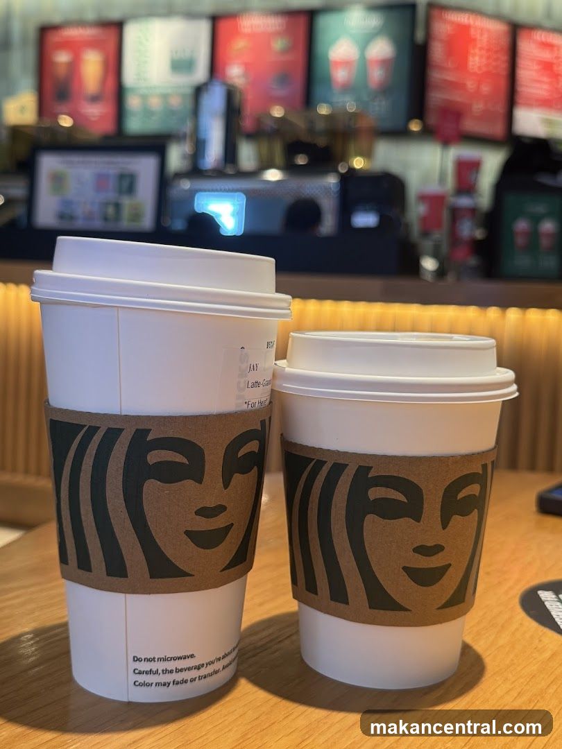 Starbucks Coffee Cups on Counter