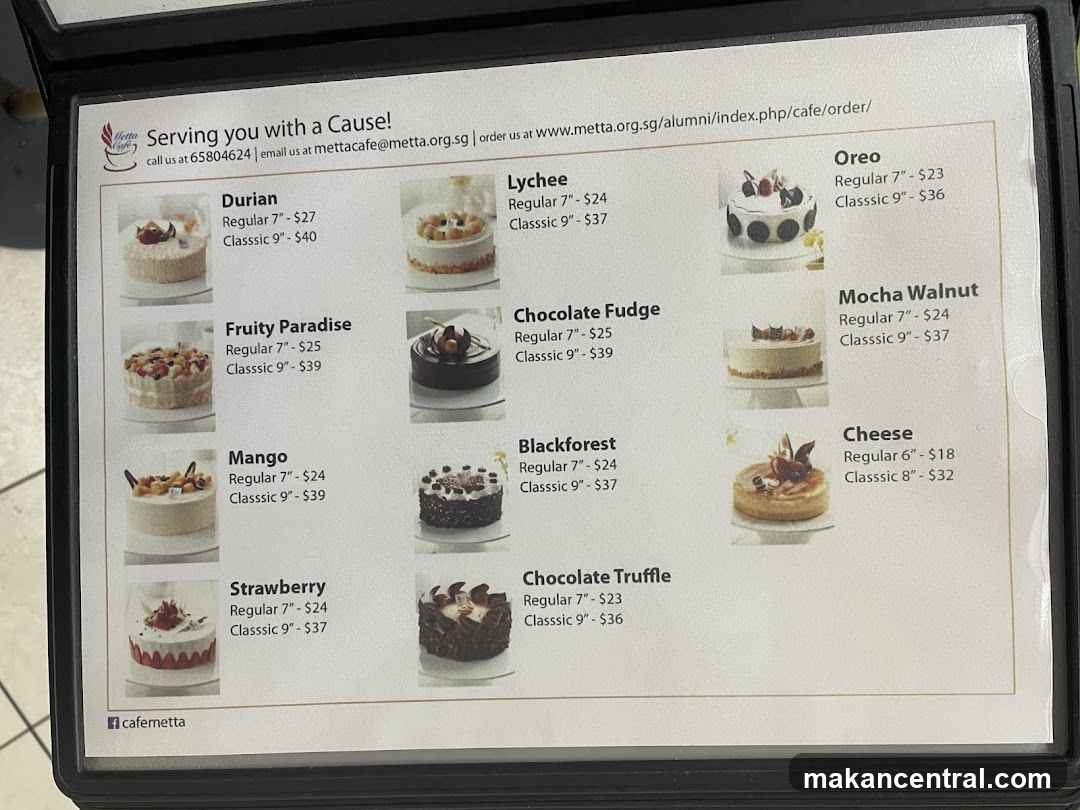 Metta Cafe Menu