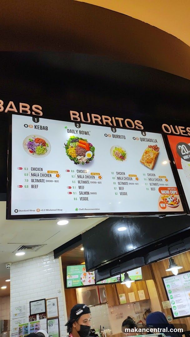Burrito Section Menu Board