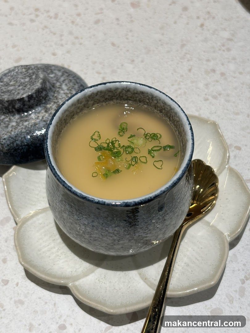Soup in ceramic bowl