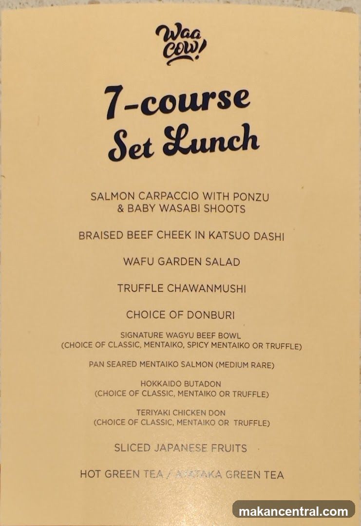 Waa Cow! 7-course Set Lunch