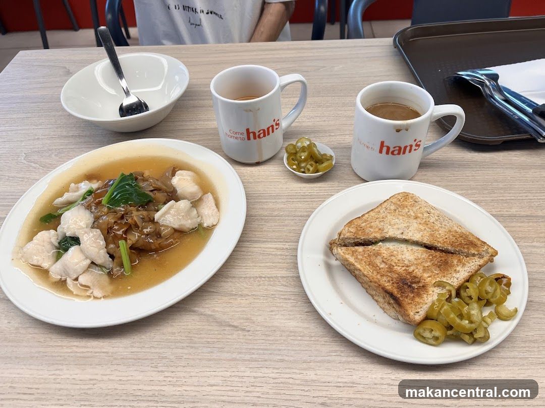 Table setting at Han's restaurant