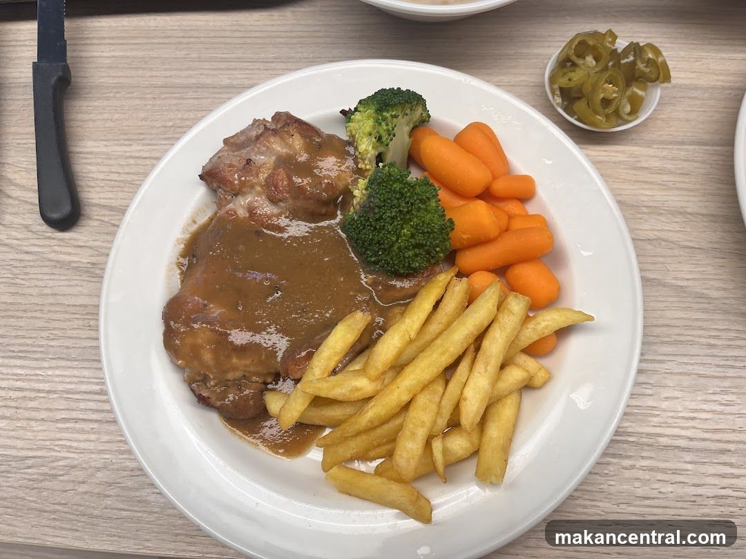Food Plate on Wooden Table
