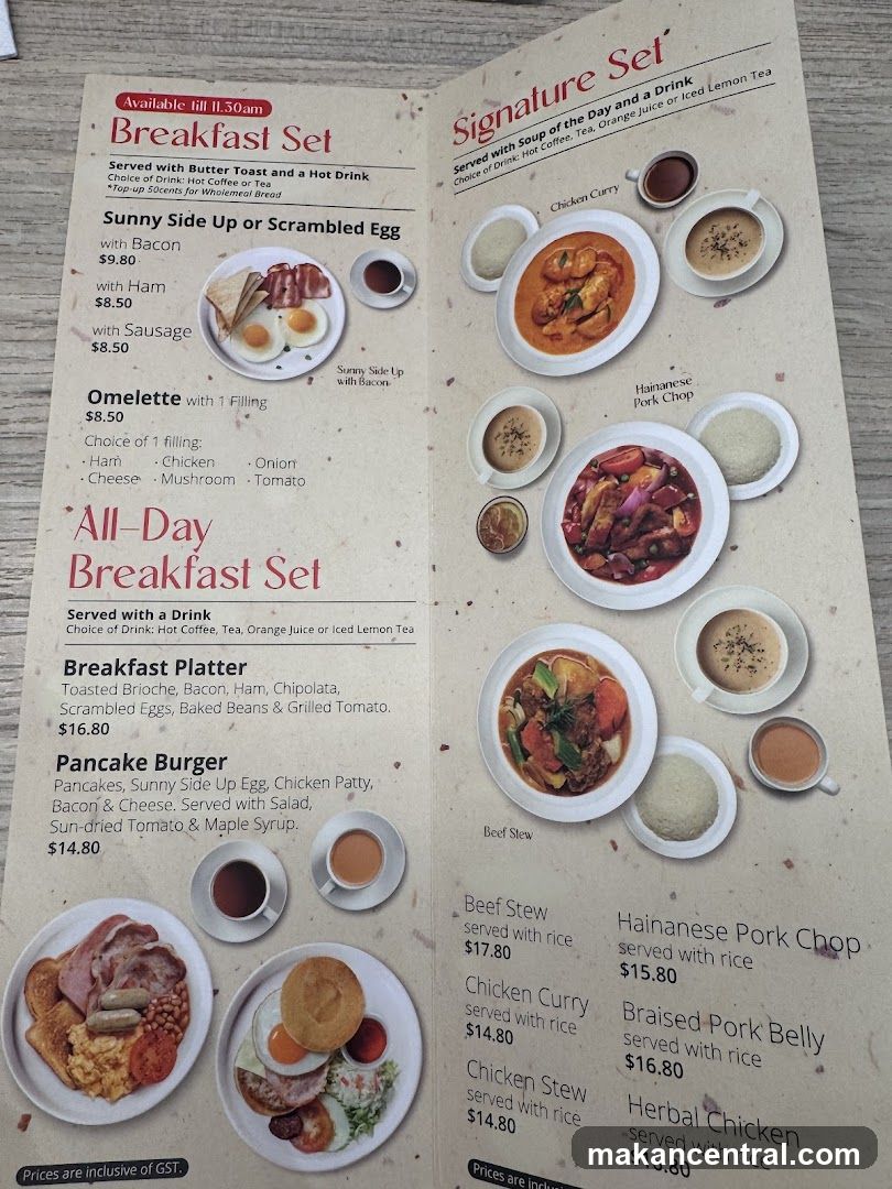 Breakfast and Signature Set Menu