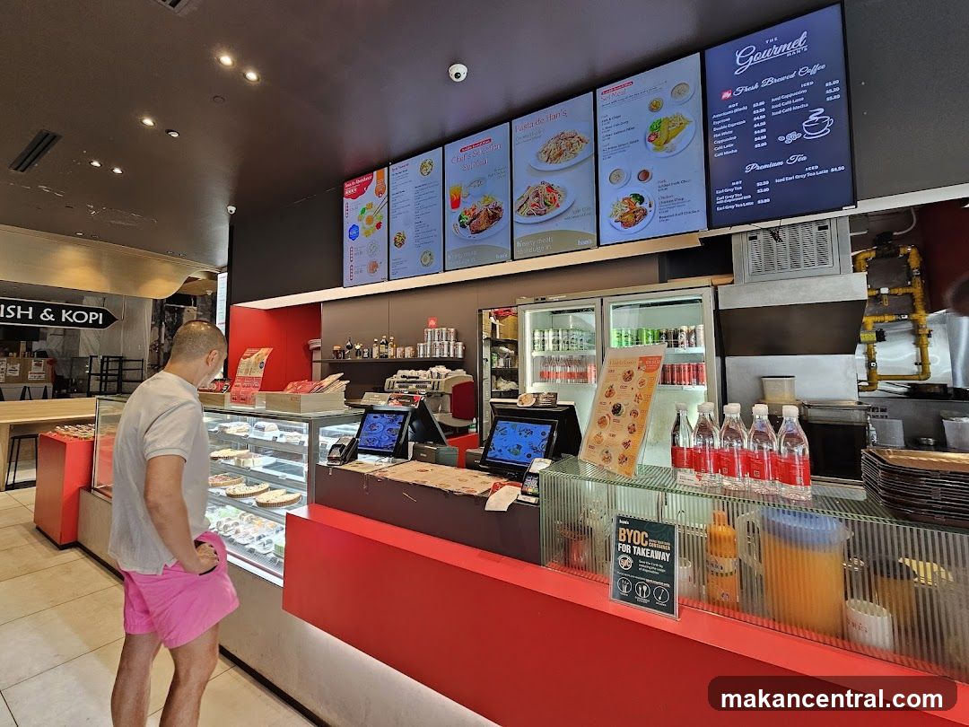 Interior of a food court stall