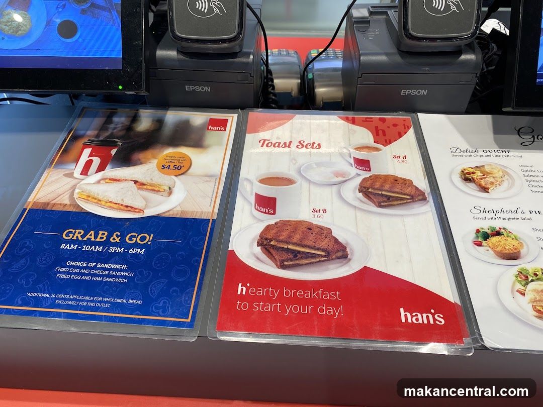 han's Menu Displays at Counter