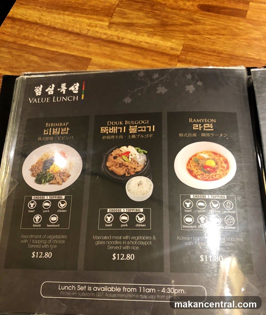 Value Lunch Menu