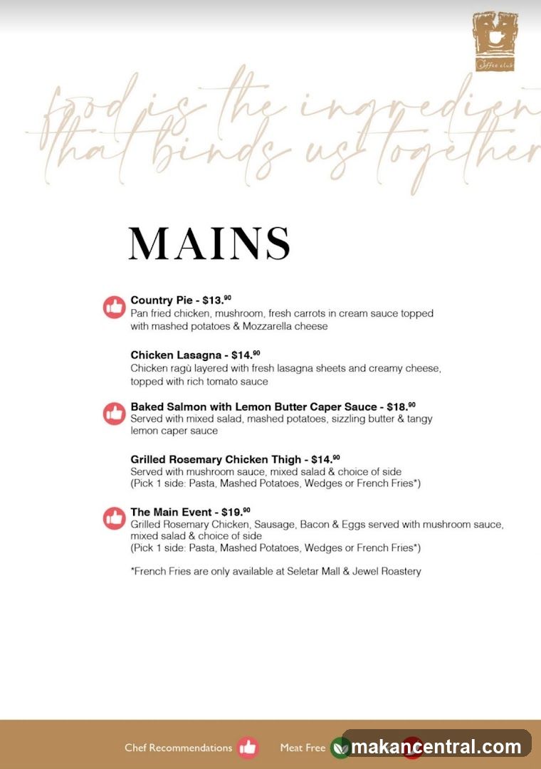 Mains Menu
