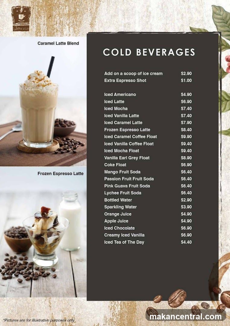 Cold Beverages Menu