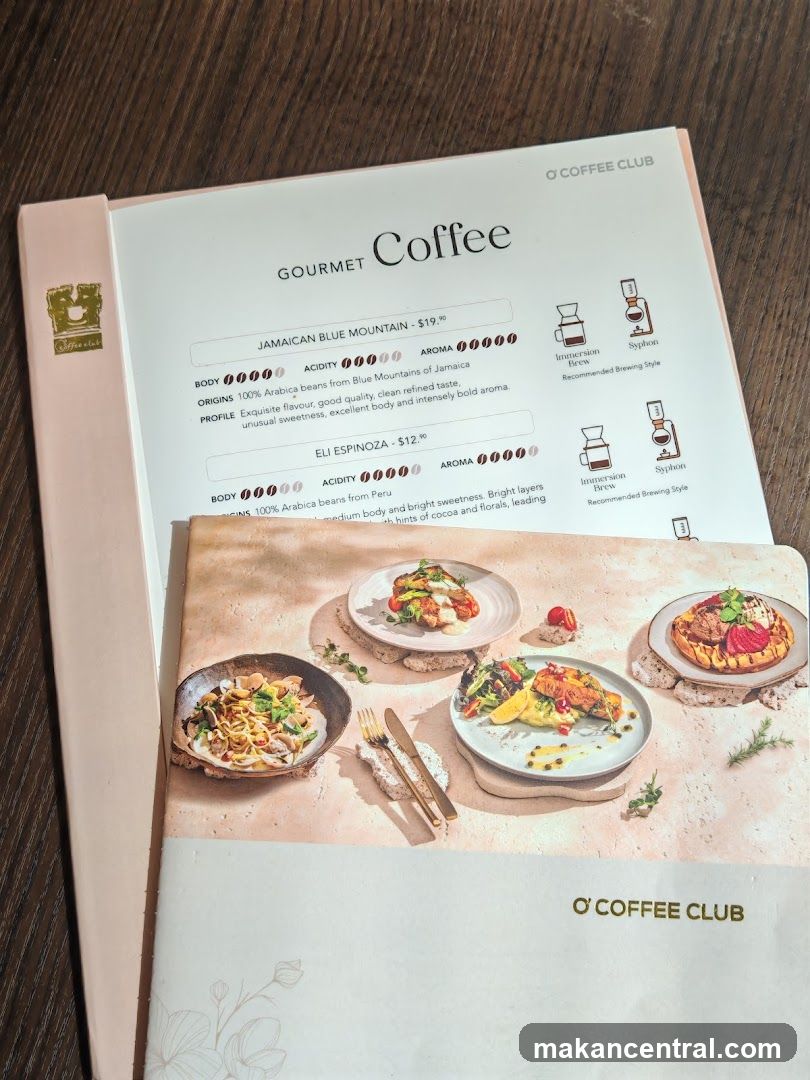 O' Coffee Club Menu and Food Catalog