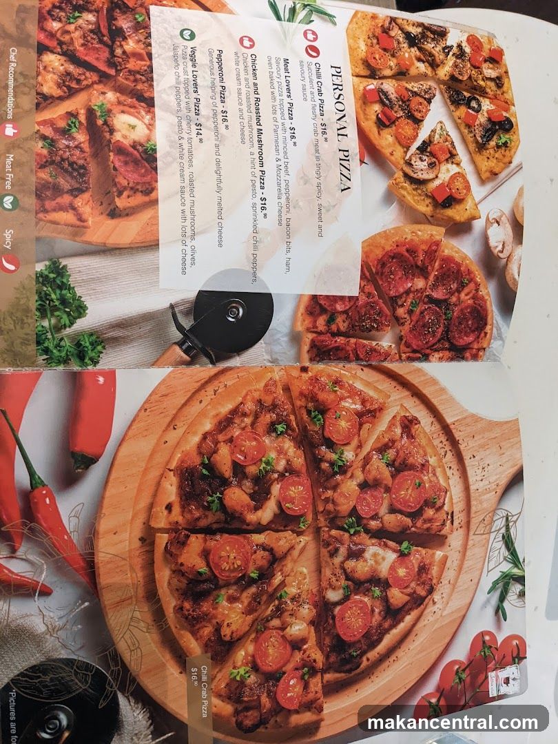 Personal Pizza Menu