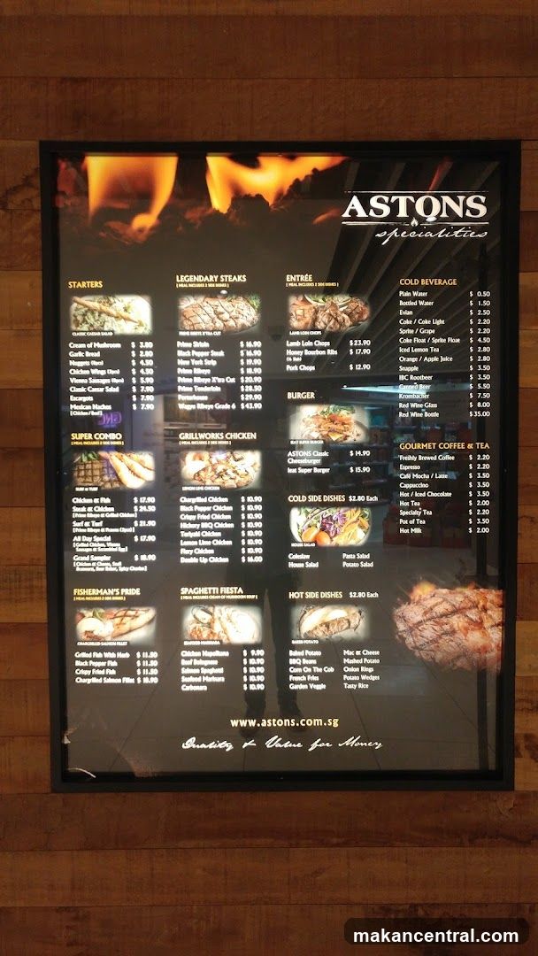 Aston's Specialties Menu