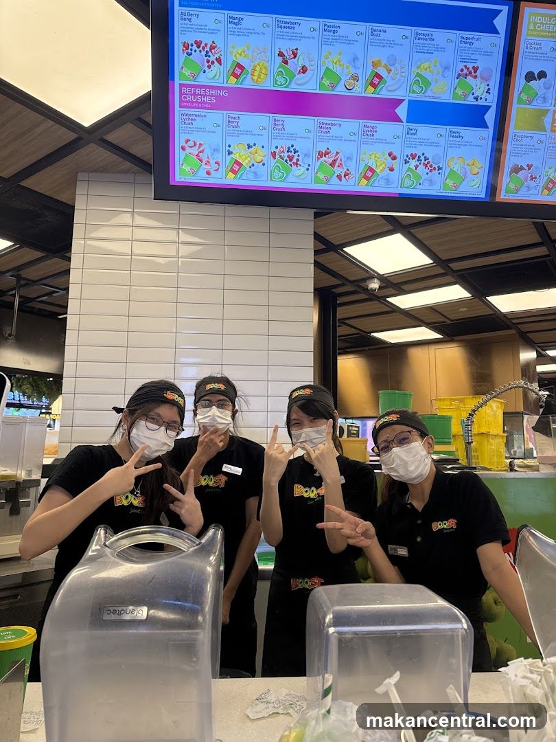 Staff at a beverage counter