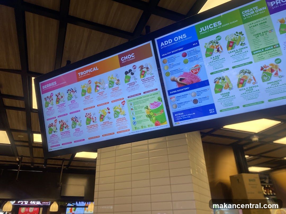 Smoothie and Juice Menu Display