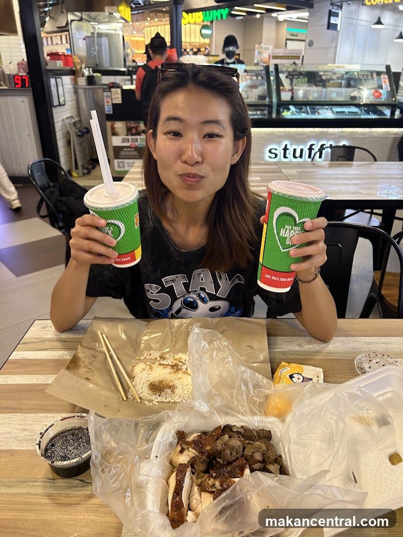 Woman at food court