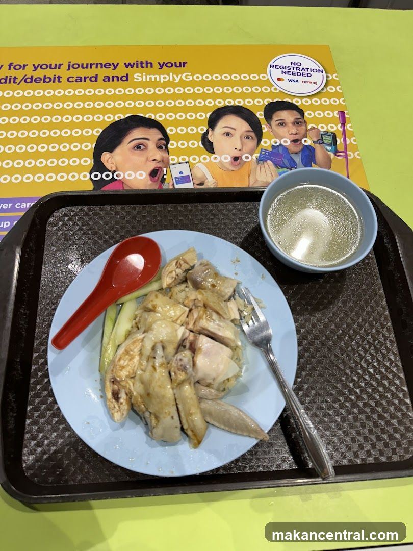 Food tray with Hainanese chicken rice