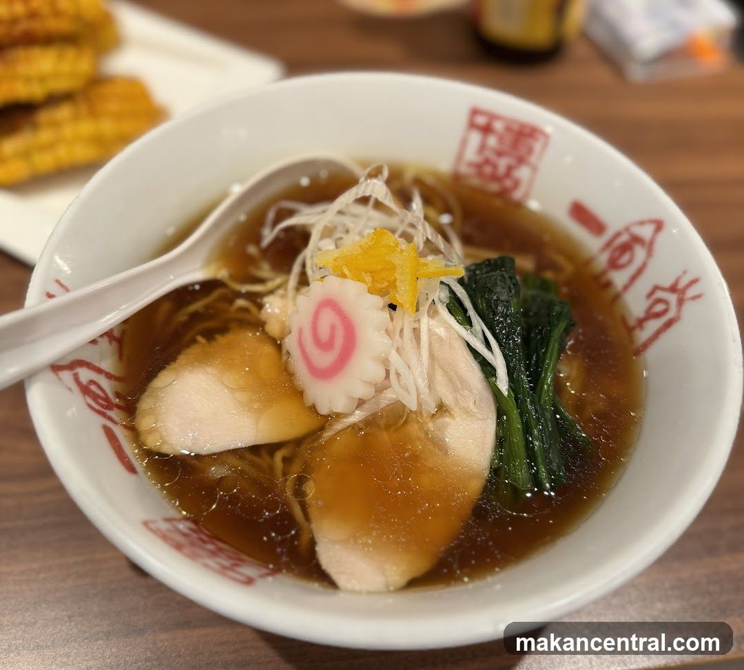 Ramen bowl with garnishes